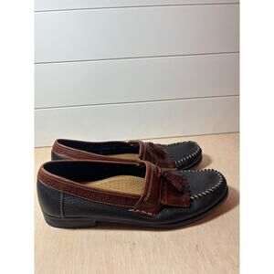 GH Bass Weejuns Shoes Mens 13 D Brown Black Michael Penny Loafers Office Preppy